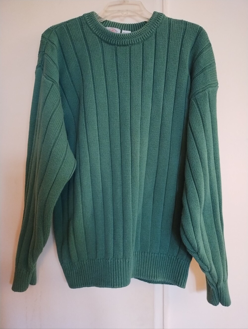 Cape Isle Knitters Green Crewneck Pullover Sweater - Men's Size L - Vintage